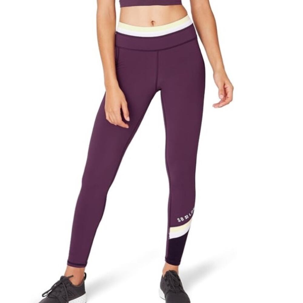 Sweaty Betty Zero Gravity Purple Mesh Panel Leggings Size Small